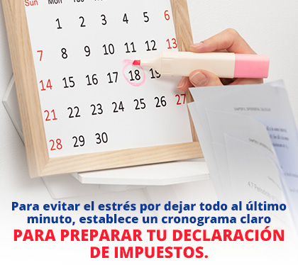 Planificar con Calendario la Temporada de Impuestos