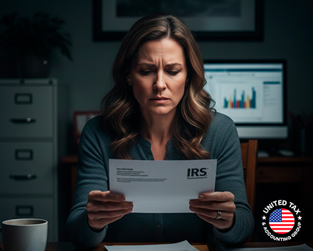 Mujer Preocupada por Recibir una Carta del IRS