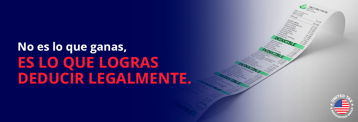 Una lista gr�fica con un recibo gigante donde se resaltan en marcador verde varios �tems con el texto Deducible.